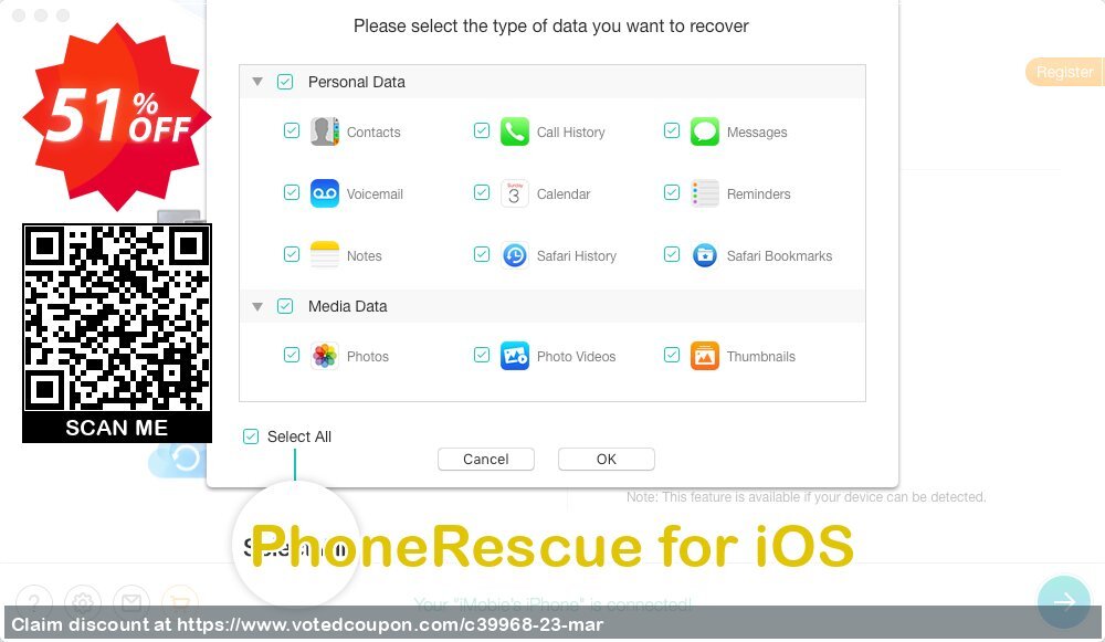 PhoneRescue for iOS Coupon, discount Best discount is IMOBEDUDISCOUNT codes. Promotion: Super discount code of PhoneRescue for iOS, tested & approved