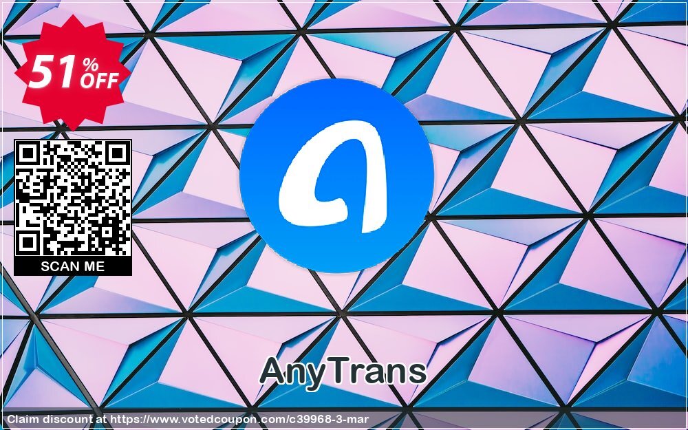 AnyTrans Coupon, discount Best discount is IMOBEDUDISCOUNT codes. Promotion: Pay $10 to upgrade your PhoneTrans Pro or PodTrans Pro to AnyTrans.