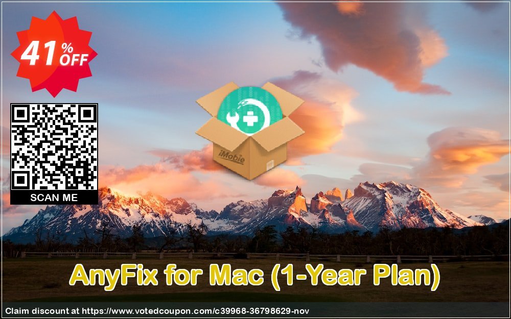 AnyFix for MAC, 1-Year Plan  Coupon, discount AnyFix for Mac - 1-Year Plan Big deals code 2023. Promotion: Big deals code of AnyFix for Mac - 1-Year Plan 2023
