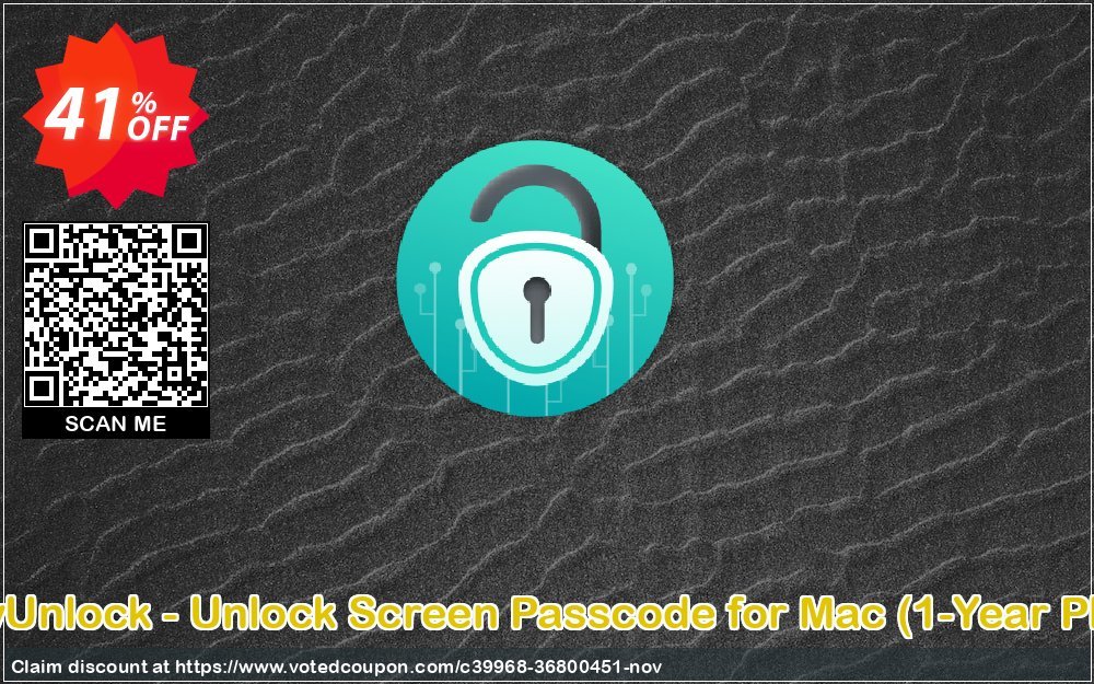 AnyUnlock - Unlock Screen Passcode for MAC, 1-Year Plan  Coupon, discount 40% OFF AnyUnlock - Unlock Screen Passcode for Mac (1-Year Plan), verified. Promotion: Super discount code of AnyUnlock - Unlock Screen Passcode for Mac (1-Year Plan), tested & approved