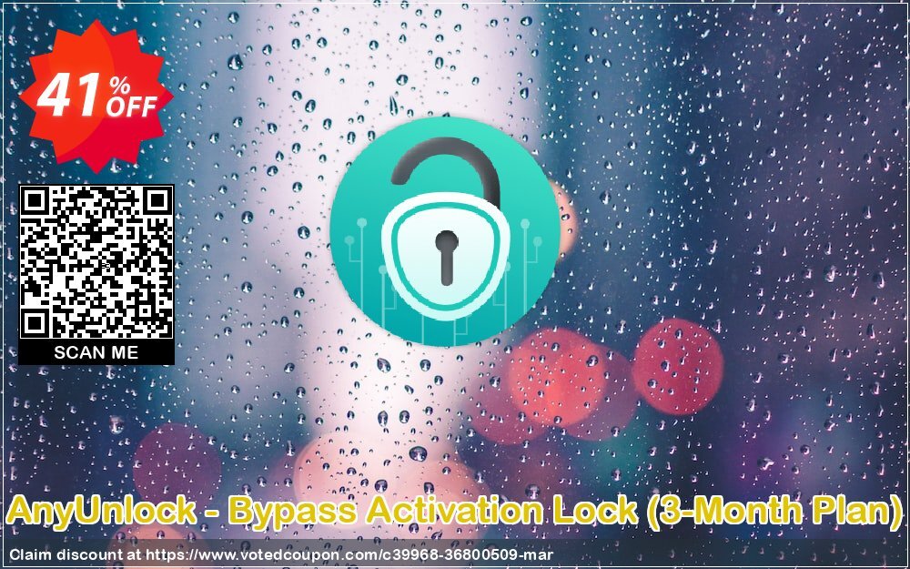 AnyUnlock - Bypass Activation Lock, 3-Month Plan  Coupon, discount 40% OFF AnyUnlock - Bypass Activation Lock (3-Month Plan), verified. Promotion: Super discount code of AnyUnlock - Bypass Activation Lock (3-Month Plan), tested & approved