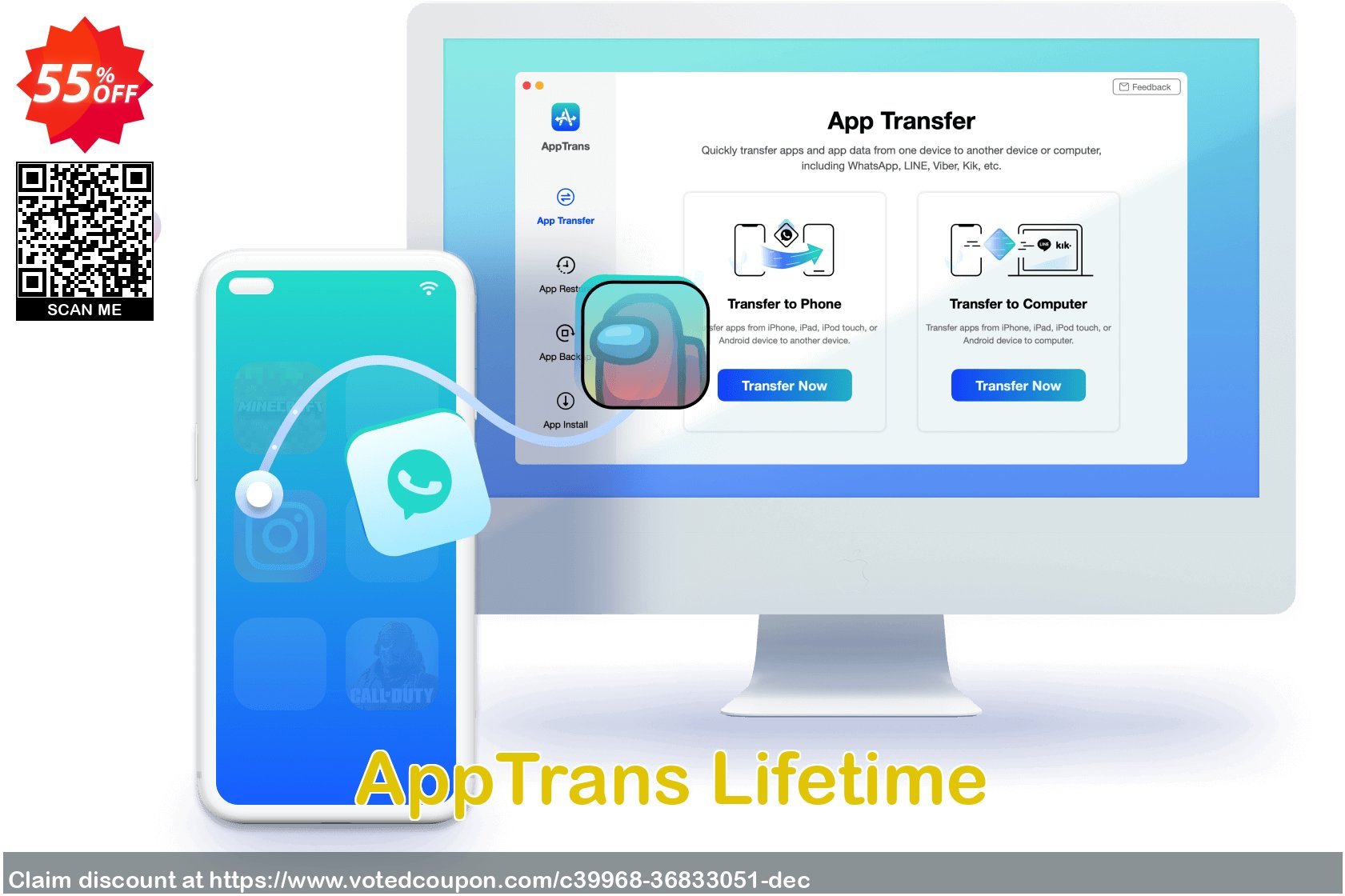 AppTrans Lifetime Coupon, discount Best discount is IMOBEDUDISCOUNT codes. Promotion: Super discount code of AppTrans for Windows Lifetime, tested & approved