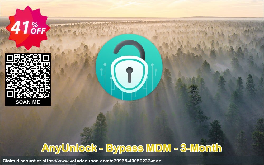 AnyUnlock - Bypass MDM - 3-Month Coupon, discount AnyUnlock for Windows - Bypass MDM - 3-Month Subscription/1 Device Super discount code 2024. Promotion: Super discount code of AnyUnlock for Windows - Bypass MDM - 3-Month Subscription/1 Device 2024