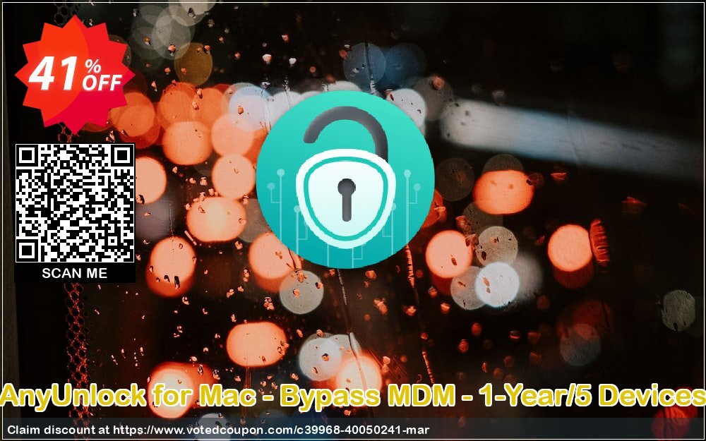 AnyUnlock for MAC - Bypass MDM - 1-Year/5 Devices Coupon, discount AnyUnlock for Mac - Bypass MDM - 1-Year Subscription/5 Devices  Special sales code 2024. Promotion: Special sales code of AnyUnlock for Mac - Bypass MDM - 1-Year Subscription/5 Devices  2024