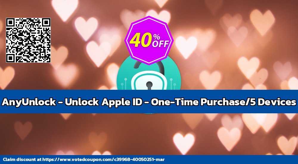 AnyUnlock - Unlock Apple ID - One-Time Purchase/5 Devices voted-on promotion codes