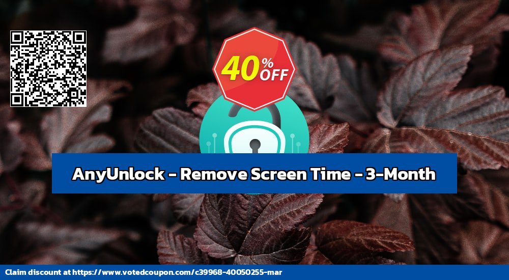 AnyUnlock - Remove Screen Time - 3-Month Coupon, discount AnyUnlock for Windows - Remove Screen Time - 3-Month Subscription/1 Device Marvelous sales code 2024. Promotion: Marvelous sales code of AnyUnlock for Windows - Remove Screen Time - 3-Month Subscription/1 Device 2024