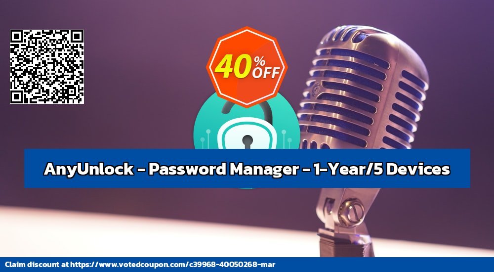 AnyUnlock - Password Manager - 1-Year/5 Devices Coupon Code Dec 2023, 42% OFF - VotedCoupon