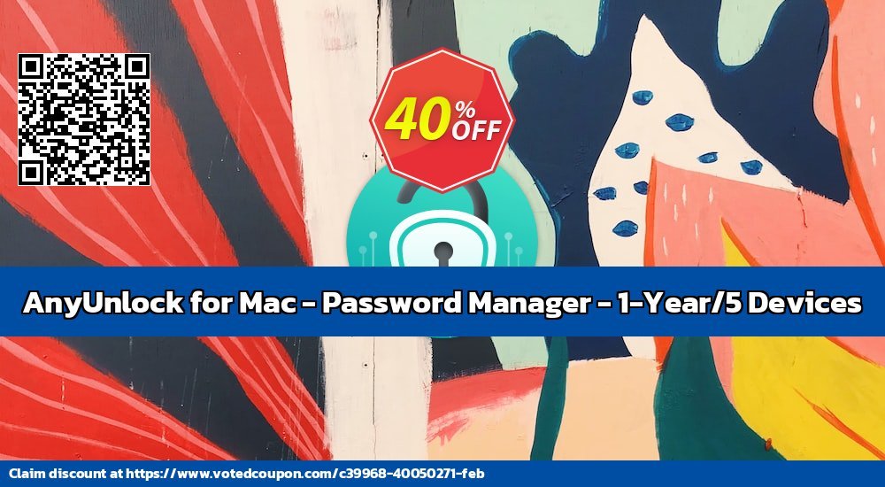 AnyUnlock for MAC - Password Manager - 1-Year/5 Devices Coupon Code Dec 2023, 41% OFF - VotedCoupon