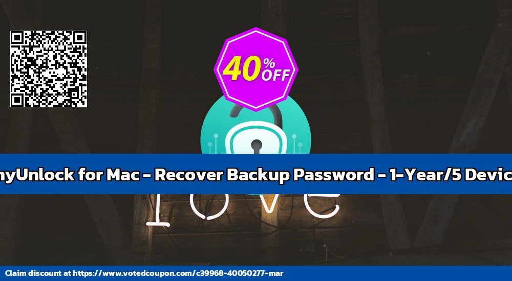 AnyUnlock for MAC - Recover Backup Password - 1-Year/5 Devices Coupon Code Dec 2023, 41% OFF - VotedCoupon