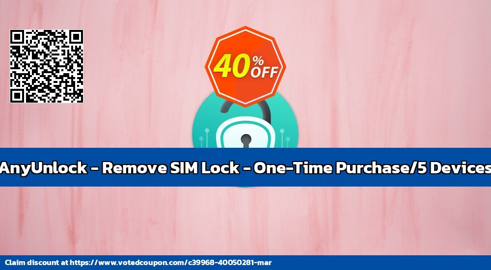 AnyUnlock - Remove SIM Lock - One-Time Purchase/5 Devices Coupon Code Apr 2024, 41% OFF - VotedCoupon