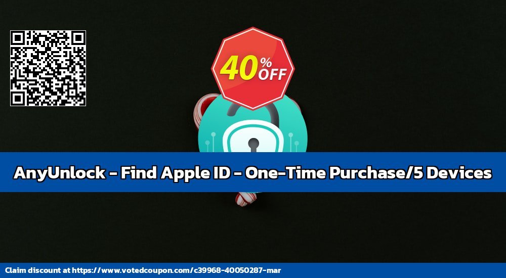 AnyUnlock - Find Apple ID - One-Time Purchase/5 Devices voted-on promotion codes