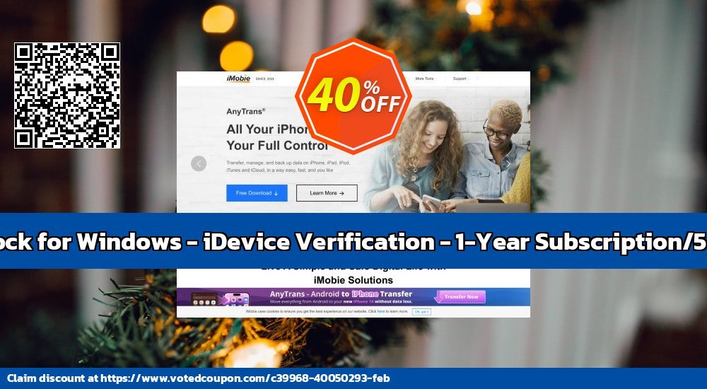 AnyUnlock - iDevice Verification - 1-Year/5 Devices Coupon, discount AnyUnlock for Windows - iDevice Verification - 1-Year Subscription/5 Devices  Staggering discount code 2024. Promotion: Staggering discount code of AnyUnlock for Windows - iDevice Verification - 1-Year Subscription/5 Devices  2024