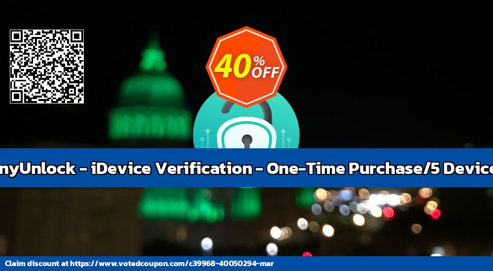 AnyUnlock - iDevice Verification - One-Time Purchase/5 Devices Coupon Code Dec 2023, 43% OFF - VotedCoupon