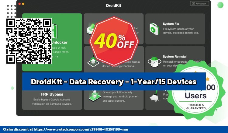 DroidKit - Data Recovery - 1-Year/15 Devices voted-on promotion codes