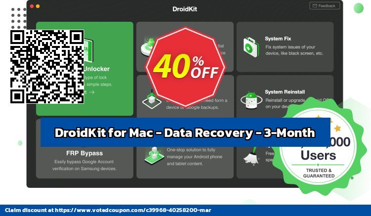 DroidKit for MAC - Data Recovery - 3-Month Coupon, discount DroidKit for Mac - Data Recovery - 3-Month Subscription/1 Device Awful discount code 2024. Promotion: Awful discount code of DroidKit for Mac - Data Recovery - 3-Month Subscription/1 Device 2024