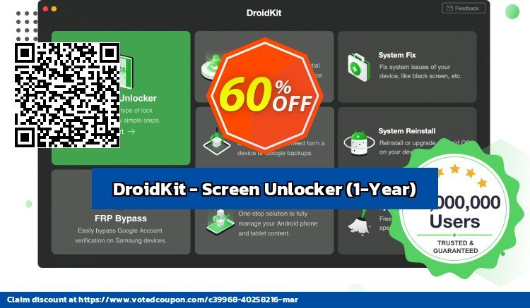DroidKit - Screen Unlocker, 1-Year  Coupon Code Dec 2023, 61% OFF - VotedCoupon