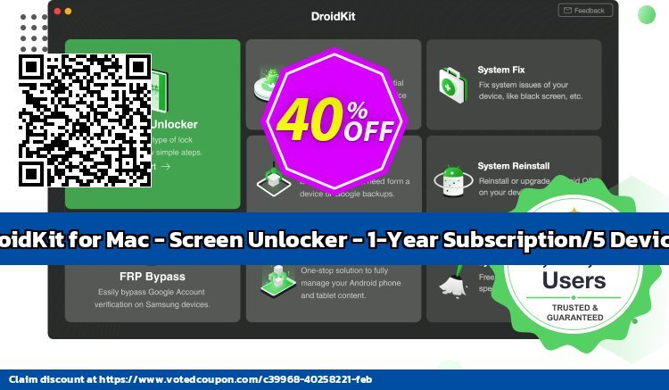 DroidKit for MAC - Screen Unlocker - 1-Year/5 Devices Coupon Code Dec 2023, 41% OFF - VotedCoupon