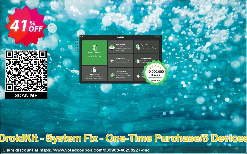 Get 41% OFF DroidKit - System Fix - One-Time Purchase/5 Devices Coupon