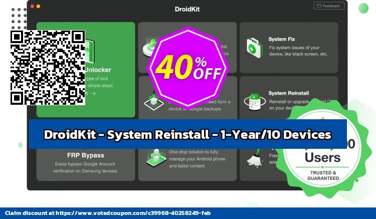 DroidKit - System Reinstall - 1-Year/10 Devices Coupon Code Dec 2023, 42% OFF - VotedCoupon