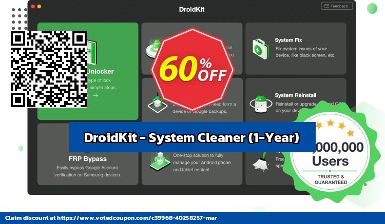 DroidKit - System Cleaner, 1-Year  Coupon Code Dec 2023, 63% OFF - VotedCoupon