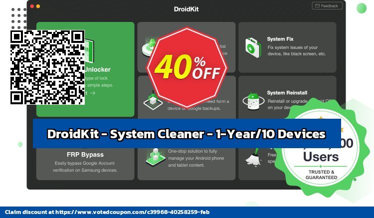 DroidKit - System Cleaner - 1-Year/10 Devices Coupon Code Dec 2023, 42% OFF - VotedCoupon