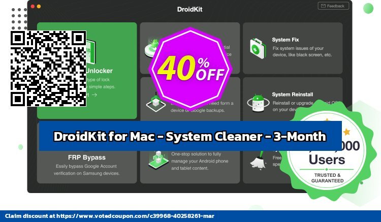 DroidKit for MAC - System Cleaner - 3-Month Coupon Code Dec 2023, 44% OFF - VotedCoupon