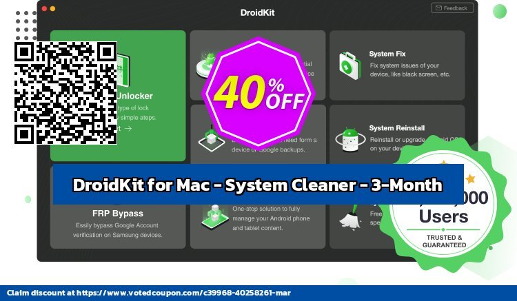 DroidKit for MAC - System Cleaner - 3-Month voted-on promotion codes