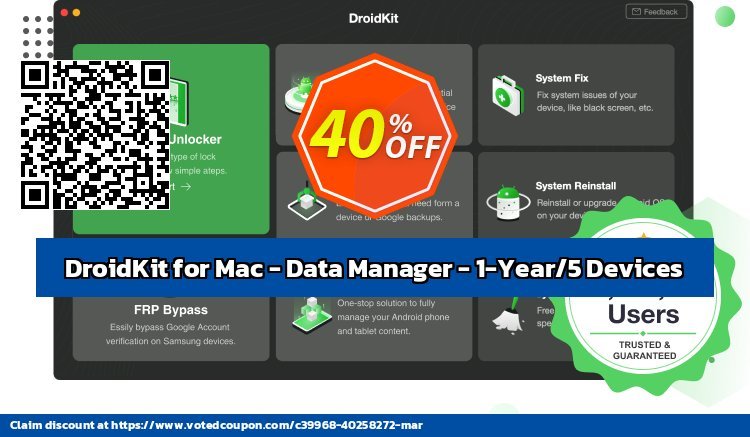 DroidKit for MAC - Data Manager - 1-Year/5 Devices Coupon Code Dec 2023, 41% OFF - VotedCoupon