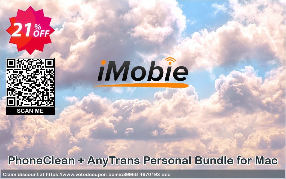 PhoneClean + AnyTrans Personal Bundle for MAC Coupon, discount PhoneClean + AnyTrans Personal Bundle for Mac Impressive promo code 2023. Promotion: Impressive promo code of PhoneClean + AnyTrans Personal Bundle for Mac 2023