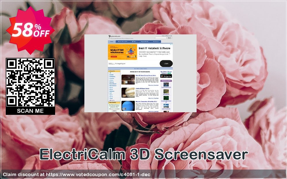 ElectriCalm 3D Screensaver Coupon, discount 50% bundle discount. Promotion: 