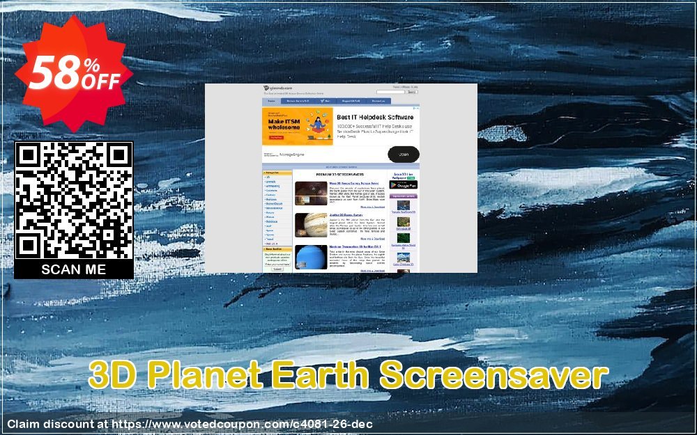3D Planet Earth Screensaver Coupon, discount 50% bundle discount. Promotion: 