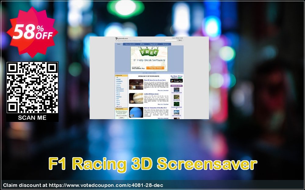 F1 Racing 3D Screensaver Coupon, discount 50% bundle discount. Promotion: 