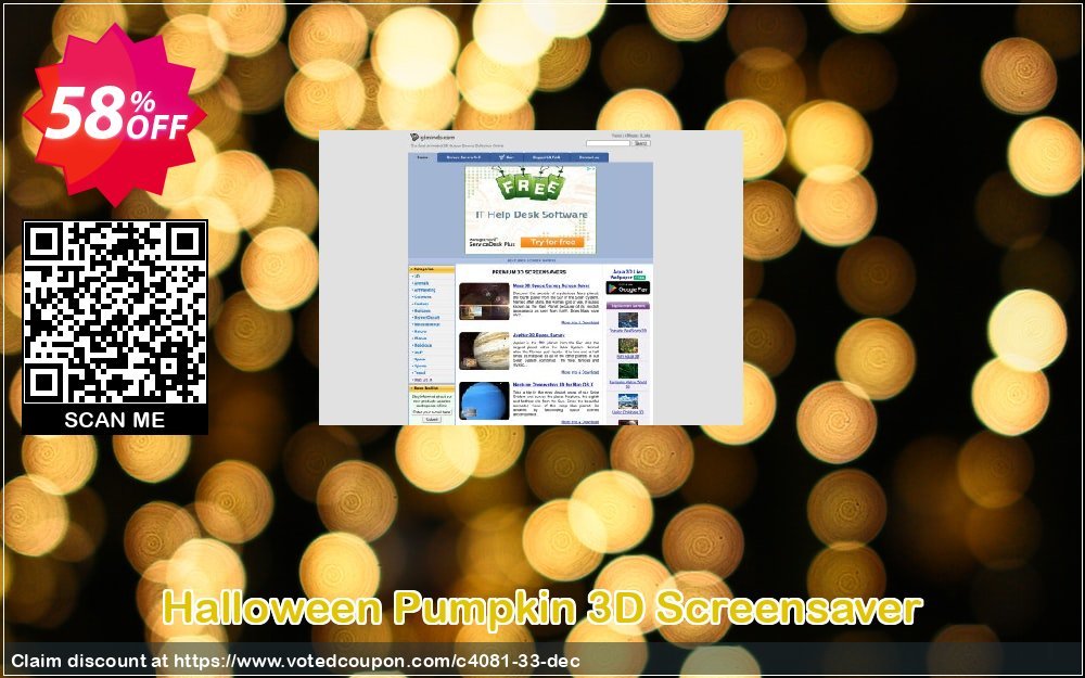 Halloween Pumpkin 3D Screensaver Coupon, discount 50% bundle discount. Promotion: 