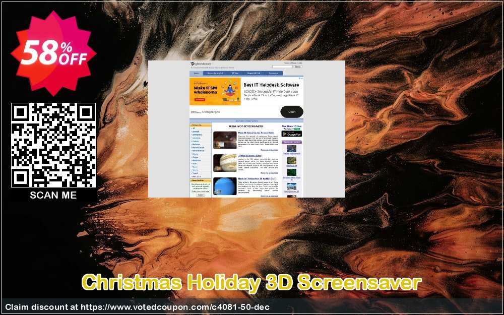 Christmas Holiday 3D Screensaver Coupon, discount 50% bundle discount. Promotion: 