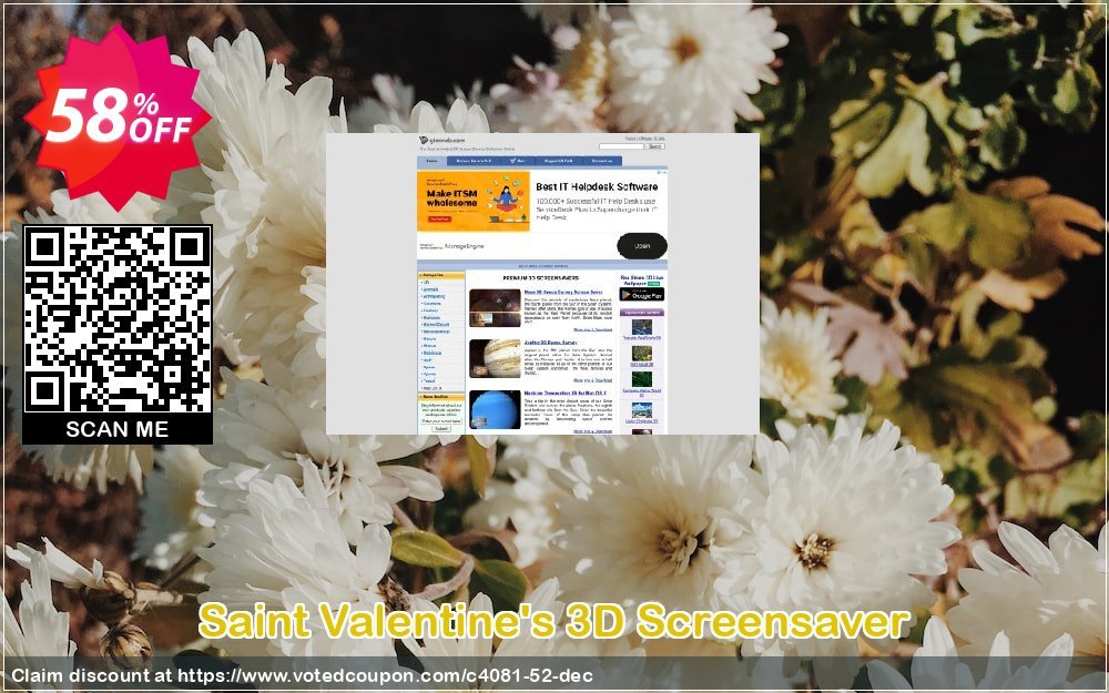 Saint Valentine's 3D Screensaver Coupon, discount 50% bundle discount. Promotion: 