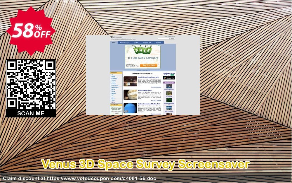Venus 3D Space Survey Screensaver Coupon, discount 50% bundle discount. Promotion: 