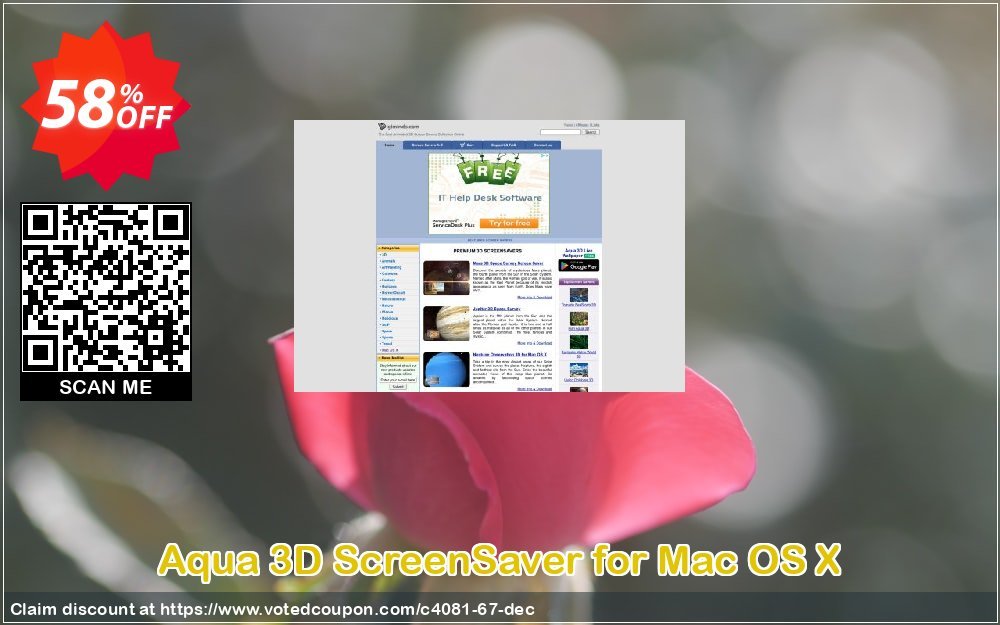 Aqua 3D ScreenSaver for MAC OS X Coupon, discount 50% bundle discount. Promotion: 