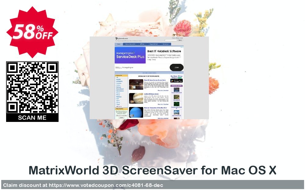MatrixWorld 3D ScreenSaver for MAC OS X Coupon, discount 50% bundle discount. Promotion: 
