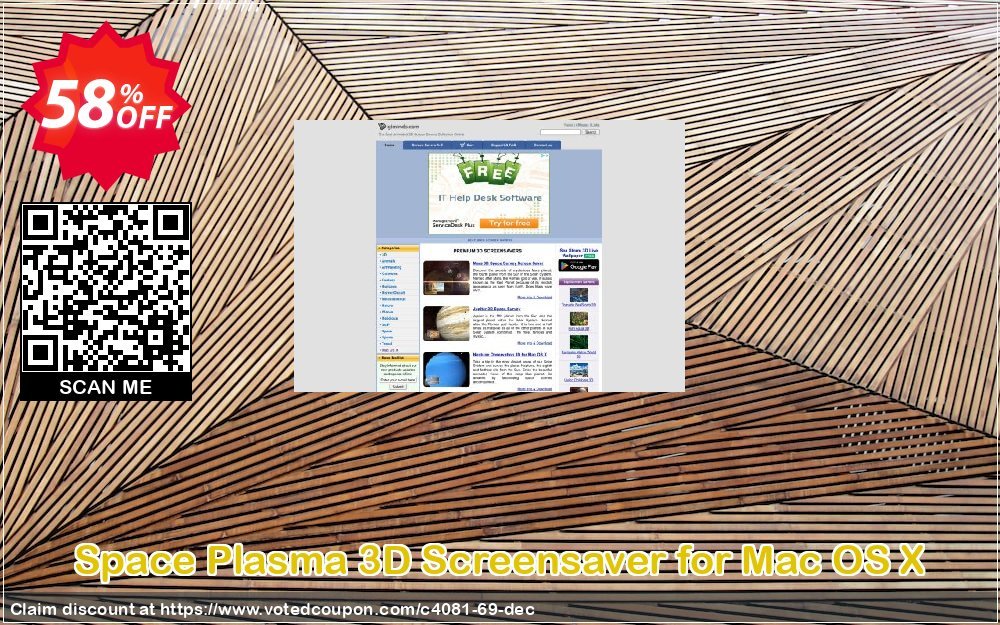 Space Plasma 3D Screensaver for MAC OS X Coupon, discount 50% bundle discount. Promotion: 