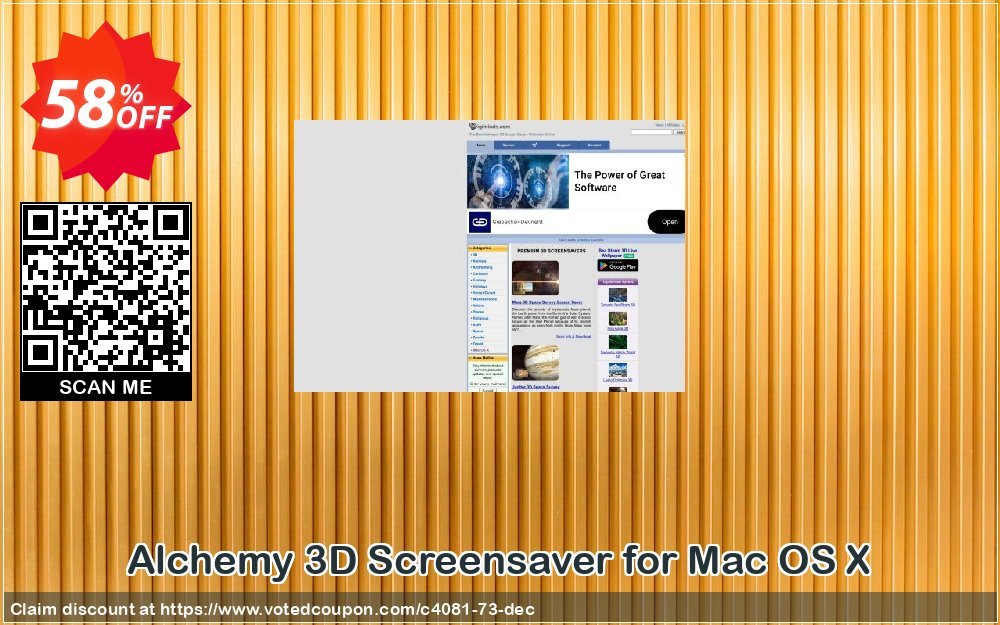 Alchemy 3D Screensaver for MAC OS X Coupon, discount 50% bundle discount. Promotion: 
