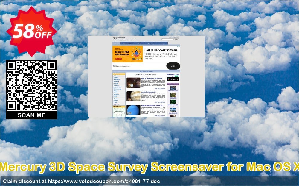 Mercury 3D Space Survey Screensaver for MAC OS X Coupon, discount 50% bundle discount. Promotion: 