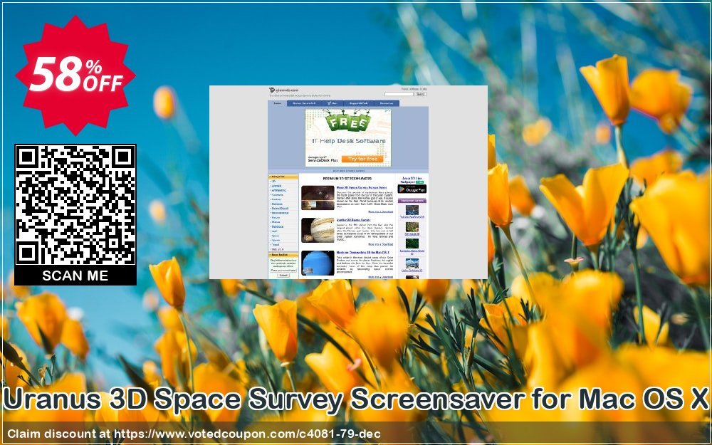 Uranus 3D Space Survey Screensaver for MAC OS X Coupon, discount 50% bundle discount. Promotion: 
