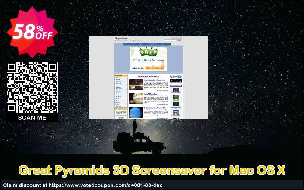 Great Pyramids 3D Screensaver for MAC OS X Coupon, discount 50% bundle discount. Promotion: 