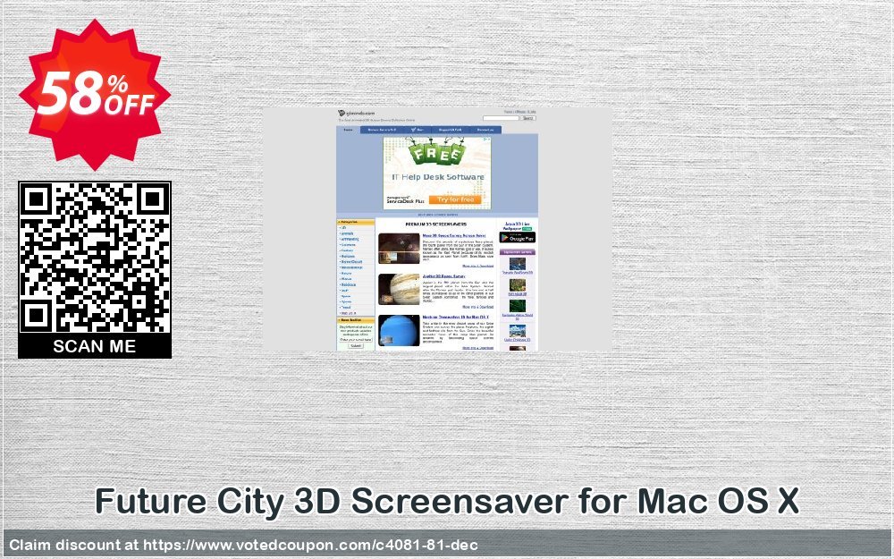 Future City 3D Screensaver for MAC OS X Coupon, discount 50% bundle discount. Promotion: 