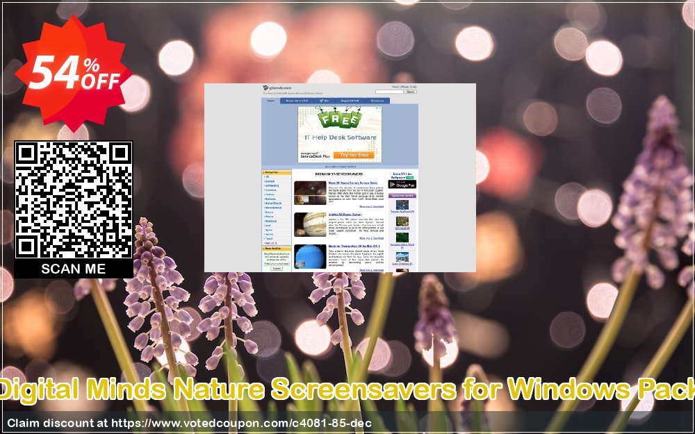 Digital Minds Nature Screensavers for WINDOWS Pack Coupon, discount 50% bundle discount. Promotion: 