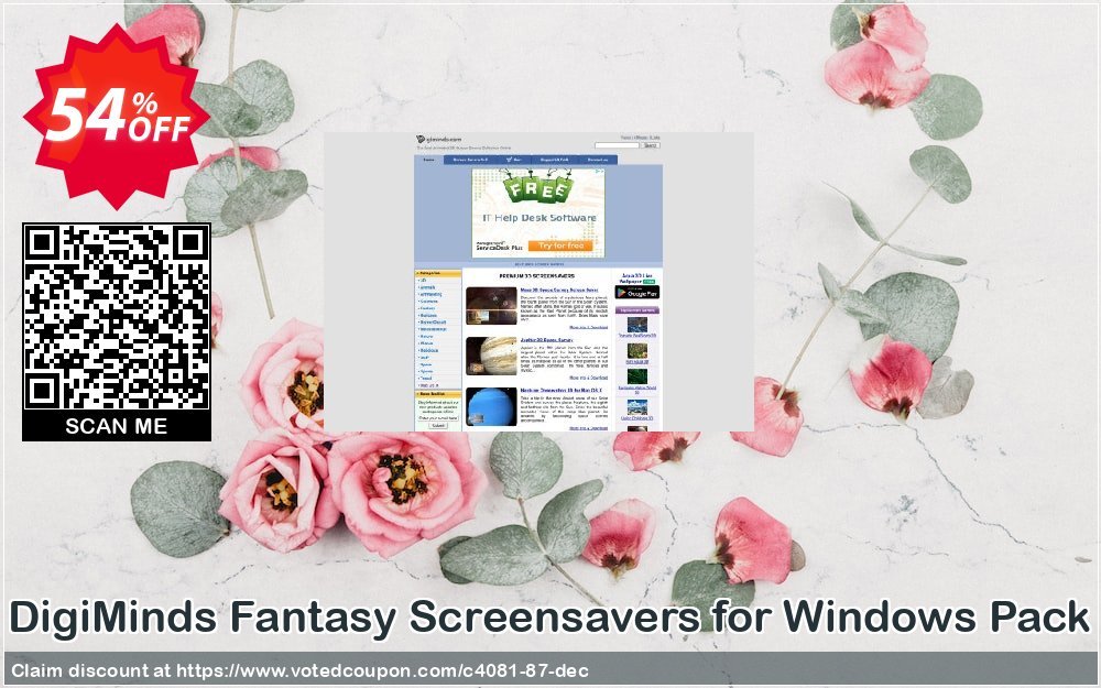 DigiMinds Fantasy Screensavers for WINDOWS Pack Coupon, discount 50% bundle discount. Promotion: 