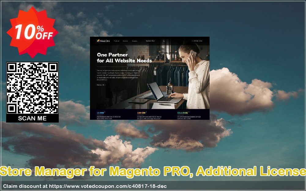Store Manager for Magento PRO, Additional Plan Coupon, discount 20% discount for destockage-pc.com. Promotion: 1 time discount for destockage-pc.com