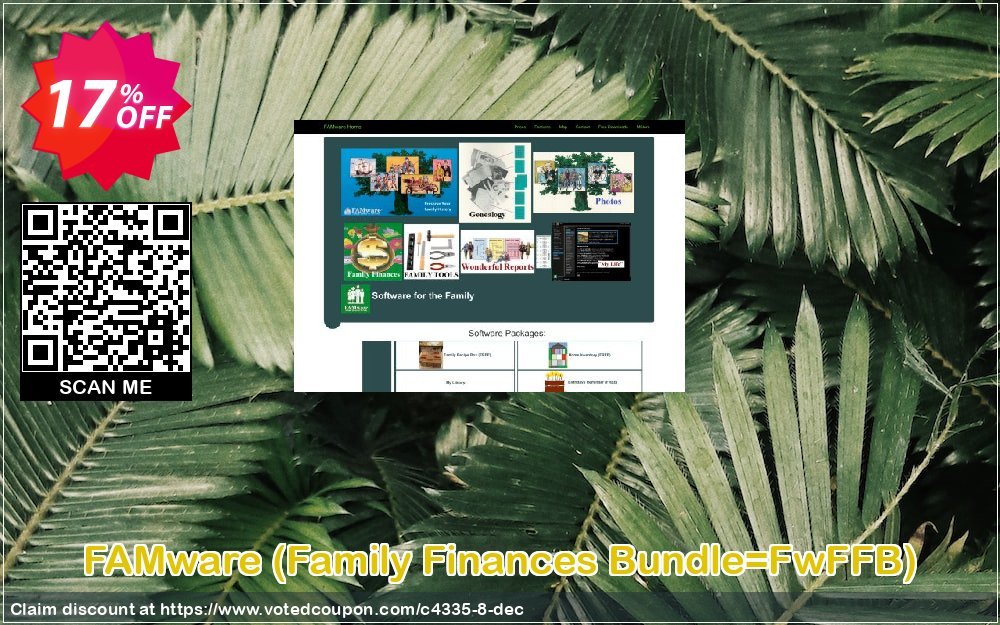FAMware, Family Finances Bundle=FwFFB  Coupon, discount Upgrade From Previous Version. Promotion: Previous Customer?  Get new version at a discount.