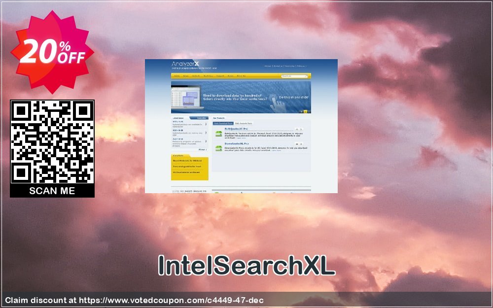 IntelSearchXL Coupon, discount 20 OFF analyzerxl (4449). Promotion: 