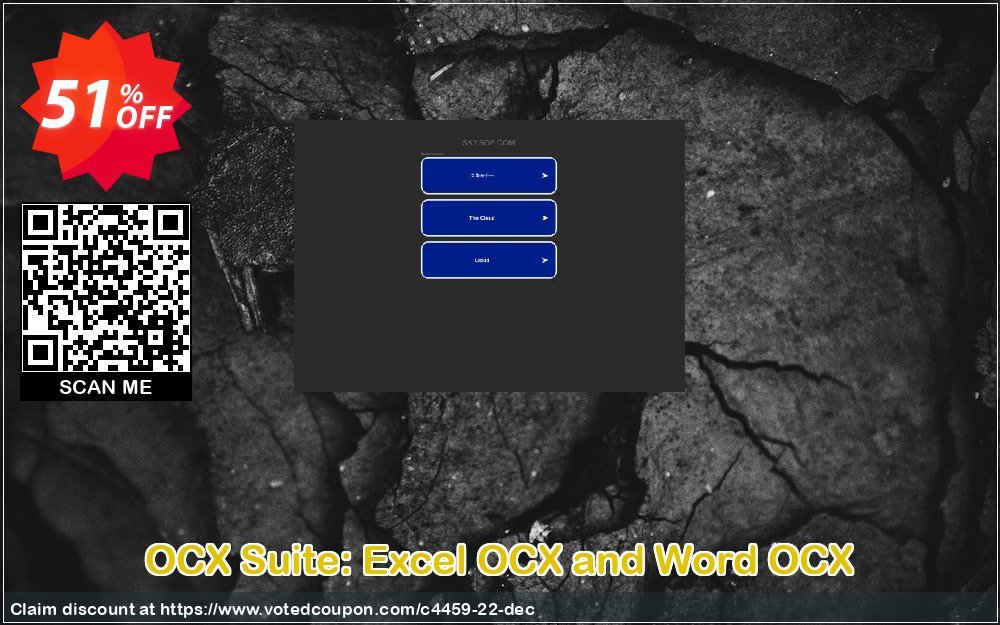 OCX Suite: Excel OCX and Word OCX Coupon, discount 50% Off. Promotion: 50% Off the Purchase Price